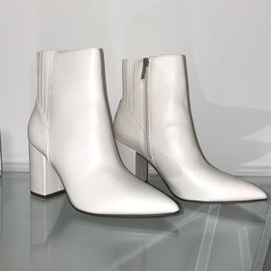 White Leather Booties
